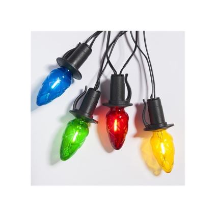 Proširiva LED spoljašnja girlanda CONE FILAMENT 20xE10 14m višebojna/topla bela IP44, Proizvedeno u EU