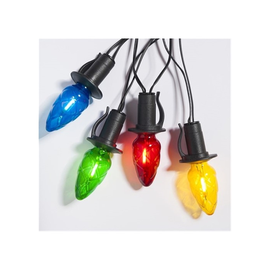 Proširiva LED spoljašnja girlanda CONE FILAMENT 20xE10 14m višebojna/topla bela IP44, Proizvedeno u EU