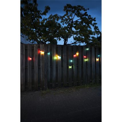 Proširiva LED spoljašnja girlanda CONE FILAMENT 20xE10 14m višebojna/topla bela IP44, Proizvedeno u EU