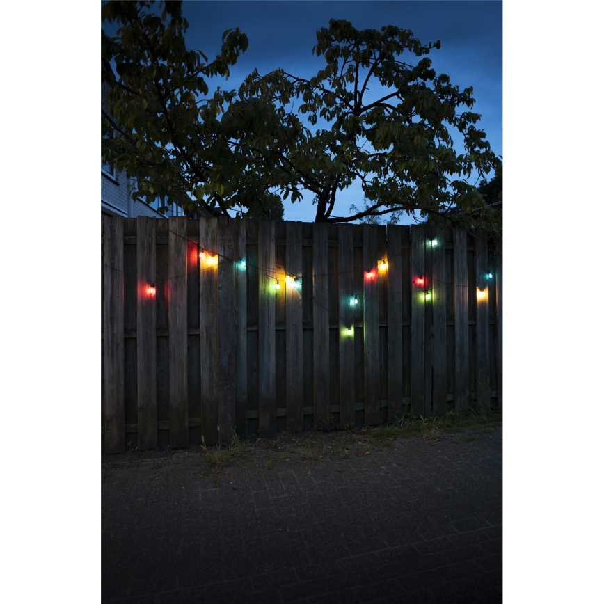 Proširiva LED spoljašnja girlanda CONE FILAMENT 20xE10 14m višebojna/topla bela IP44, Proizvedeno u EU