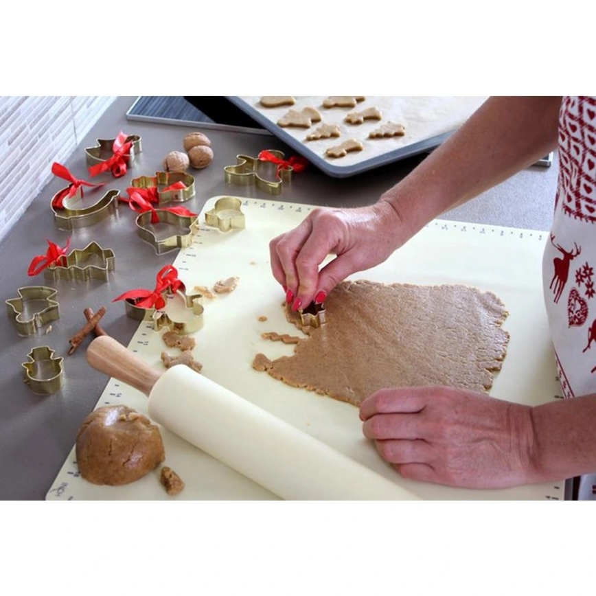 Drveni valjak sa silikonskim premazom TORO 43 cm, krem