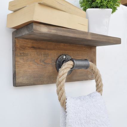 Držač peškira sa policom BORURAF 14x30 cm od smreke