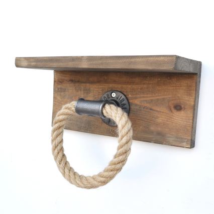 Držač peškira sa policom BORURAF 14x30 cm od smreke