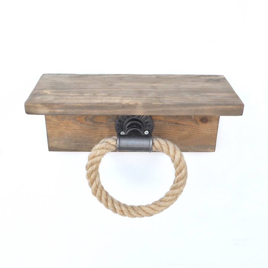 Držač peškira sa policom BORURAF 14x30 cm od smreke