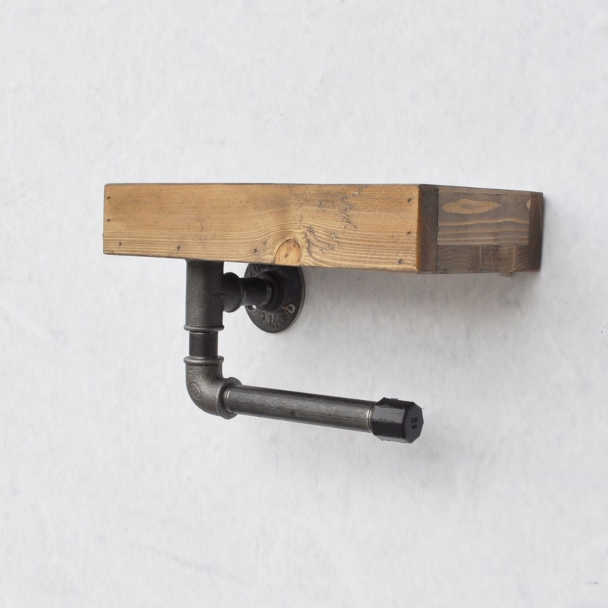 Držač toalet papira sa policom BORU 28x16 cm smreka