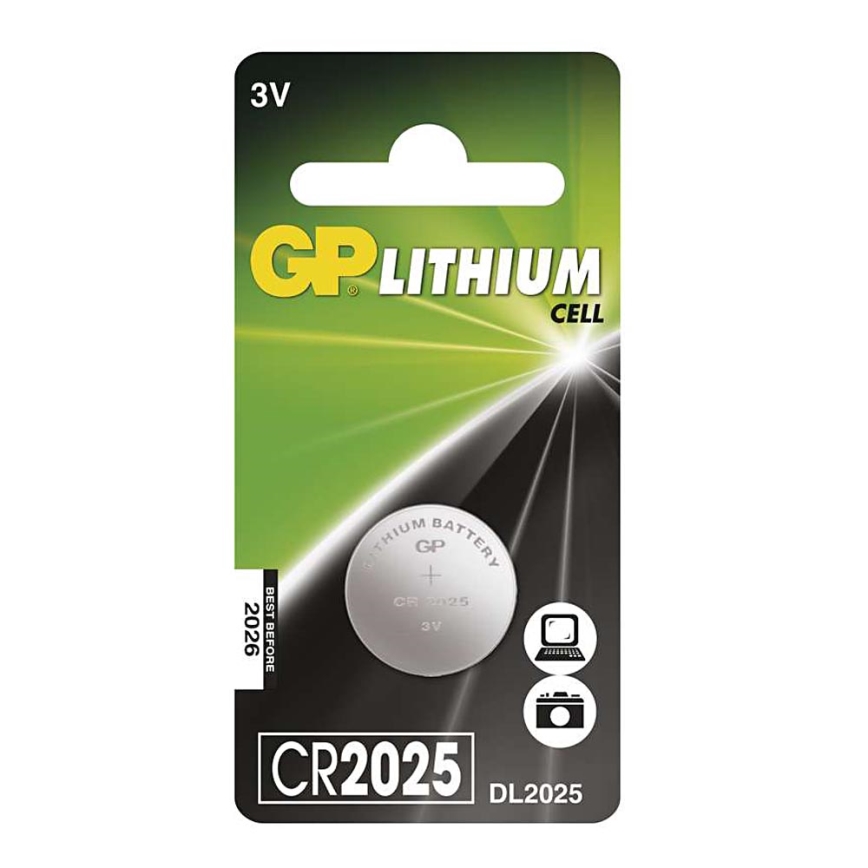 Dugmasta litijumska baterija CR2025 GP LITHIUM 3V/170 mAh