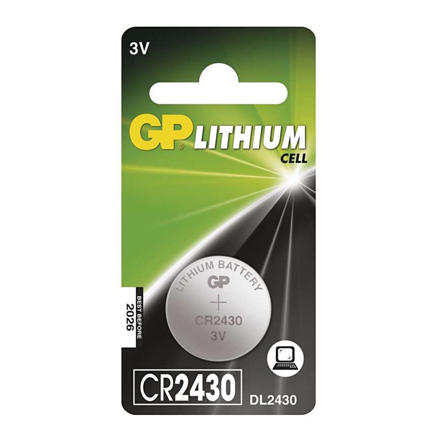 Dugmasta litijumska baterija CR2430 GP LITHIUM 3V/300 mAh