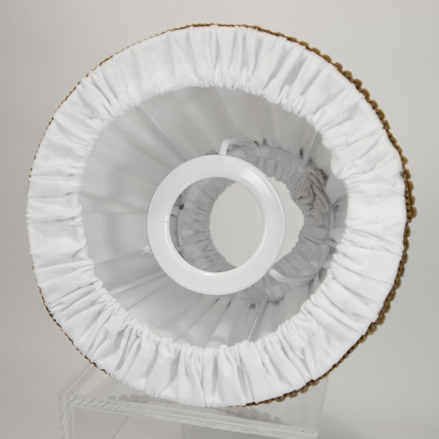 Duolla - Abažur za stolnu i podnu lampu E27, prečnika 15 cm, bela/smeđa