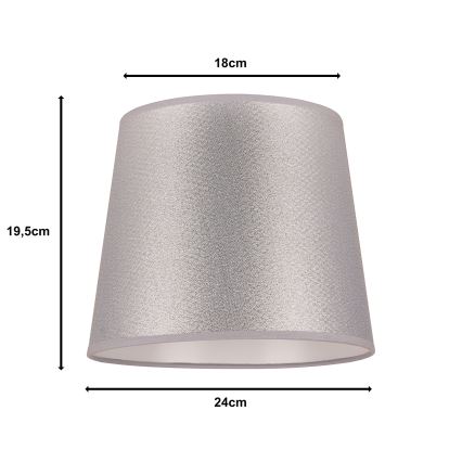 Duolla - Abažur za stonu lampu CLASSIC M E27 pr. 24 cm srebrno