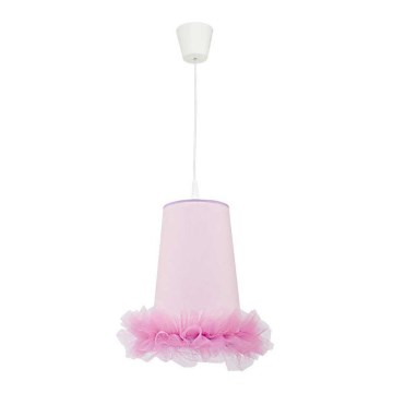 Duolla - Dečiji luster na sajli BALLET 1xE27/40W/230V pr. 21 cm roze