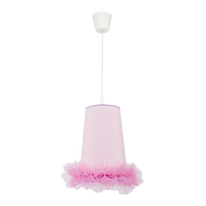 Duolla - Dečiji luster na sajli BALLET 1xE27/40W/230V pr. 21 cm roze
