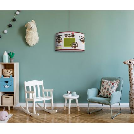 Duolla - Dečiji luster na sajli OWLS MULTI 1xE27/15W/230V pr. 35 cm