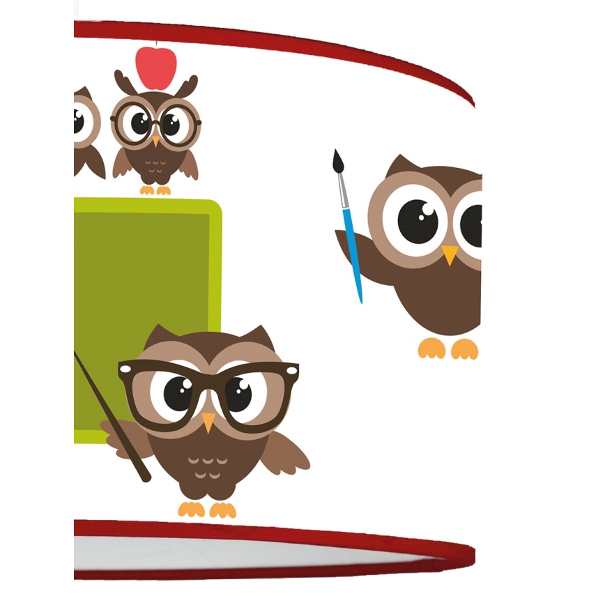 Duolla - Dečiji luster na sajli OWLS MULTI 1xE27/15W/230V pr. 35 cm