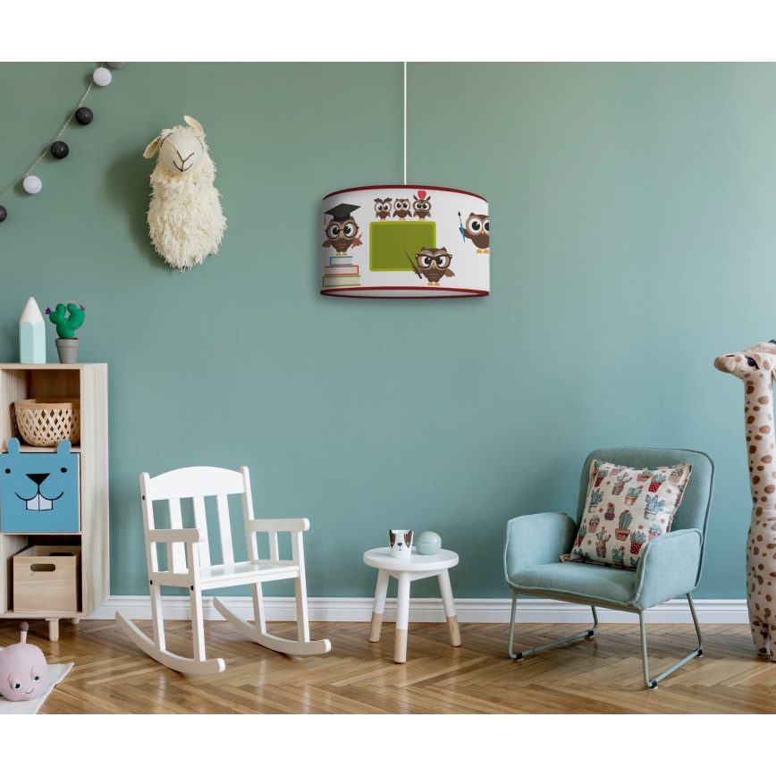 Duolla - Dečiji luster na sajli OWLS MULTI 1xE27/15W/230V prečnik 35 cm