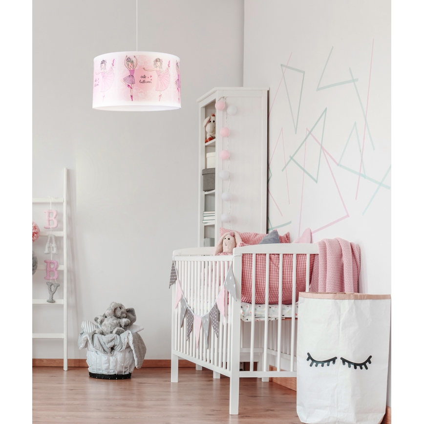 Duolla - Dečiji luster na sajli PRINT M 1xE27/40W/230V pr. 35 cm balerine