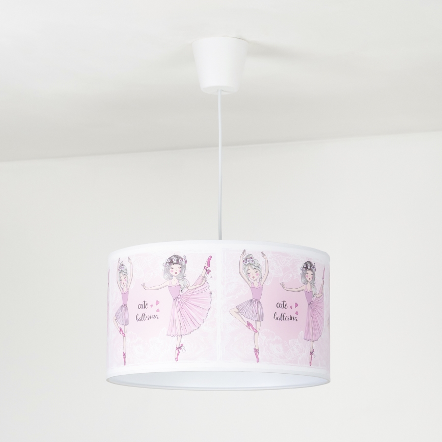 Duolla - Dečiji luster na sajli PRINT M 1xE27/40W/230V pr. 35 cm balerine