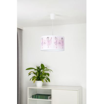 Duolla - Dečiji luster na sajli PRINT M 1xE27/40W/230V pr. 35 cm balerine
