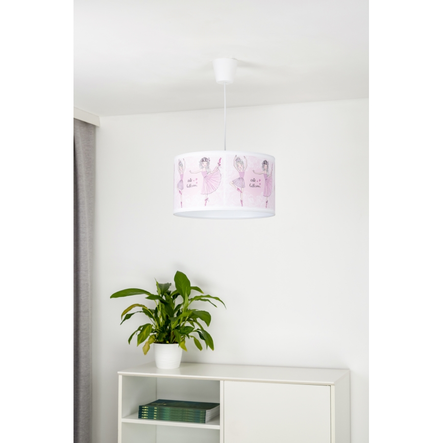 Duolla - Dečiji luster na sajli PRINT M 1xE27/40W/230V pr. 35 cm balerine