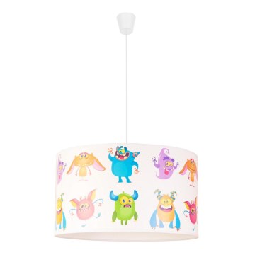 Duolla - Dečiji luster na sajli PRINT M 1xE27/40W/230V pr. 35 cm trolovi