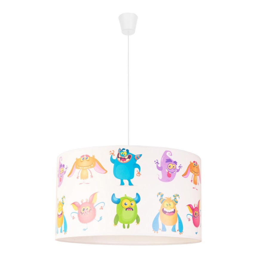 Duolla - Dečiji luster na sajli PRINT M 1xE27/40W/230V pr. 35 cm trolovi