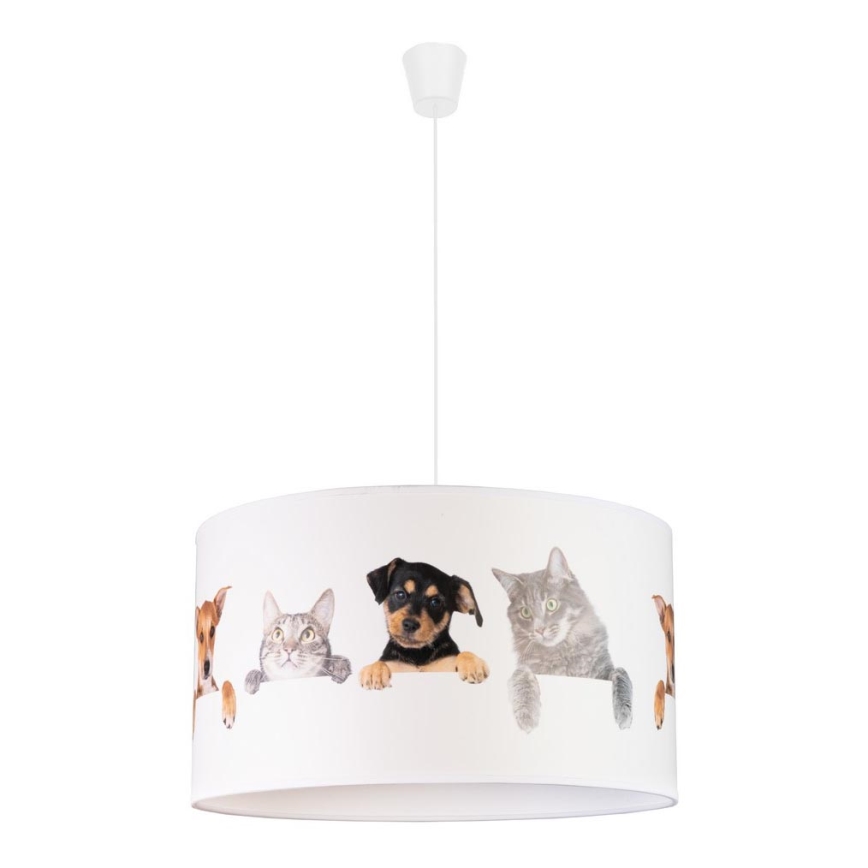 Duolla - Dečiji luster na sajli PRINT M 1xE27/40W/230V pr. 35 cm životinje