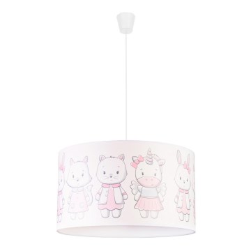 Duolla - Dečiji luster na sajli PRINT M 1xE27/40W/230V pr. 35 cm životinjice