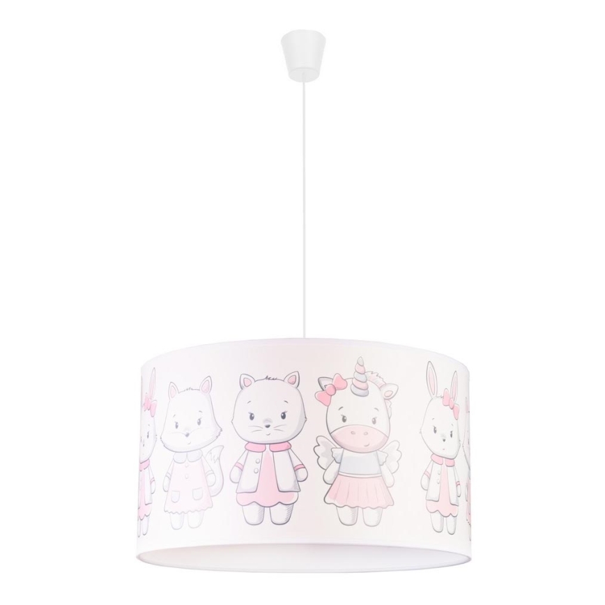 Duolla - Dečiji luster na sajli PRINT M 1xE27/40W/230V pr. 35 cm životinjice