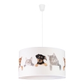 Duolla - Dečiji luster na sajli PRINT M 1xE27/40W/230V prečnik 35 cm životinje