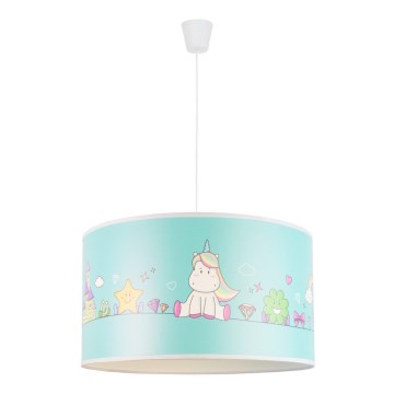 Duolla - Dečiji luster na sajli UNICORN 1xE27/15W/230V pr. 35 cm