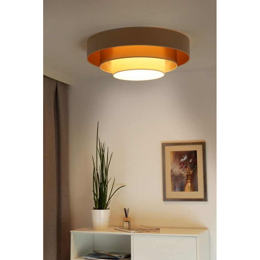 Duolla - LED Plafonjera LUNETA LED/26W/230V pr. 60 cm 4000K bež/zlatna/kremasta