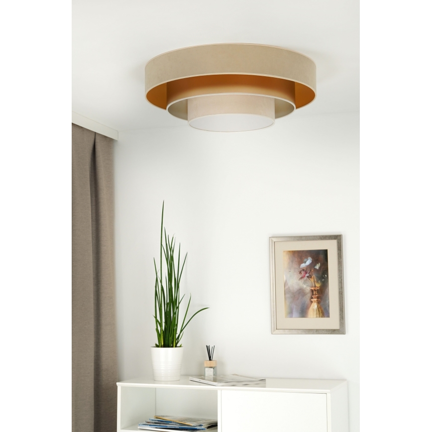 Duolla - LED Plafonjera LUNETA LED/26W/230V pr. 60 cm 4000K bež/zlatna/kremasta