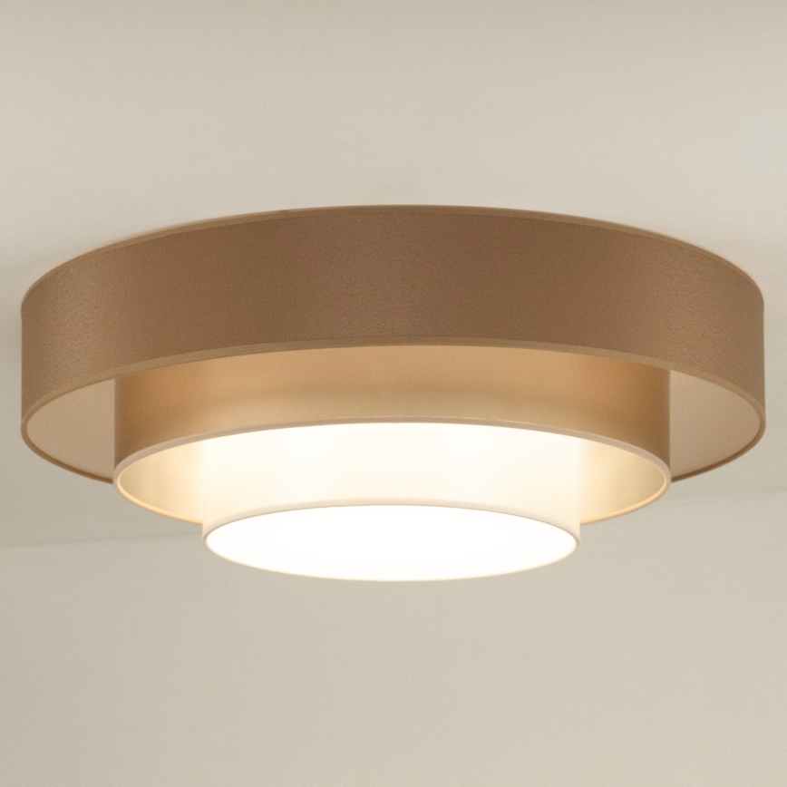 Duolla - LED Plafonjera LUNETA LED/26W/230V pr. 60 cm 4000K braon/zlatna/bela