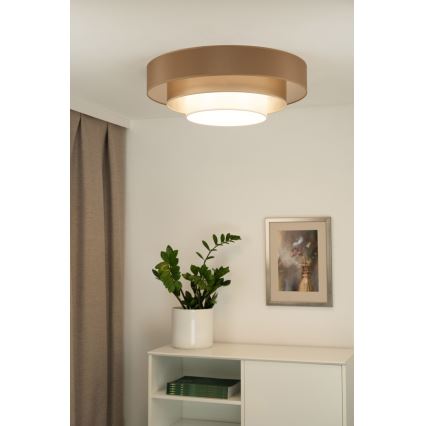 Duolla - LED Plafonjera LUNETA LED/26W/230V pr. 60 cm 4000K braon/zlatna/bela