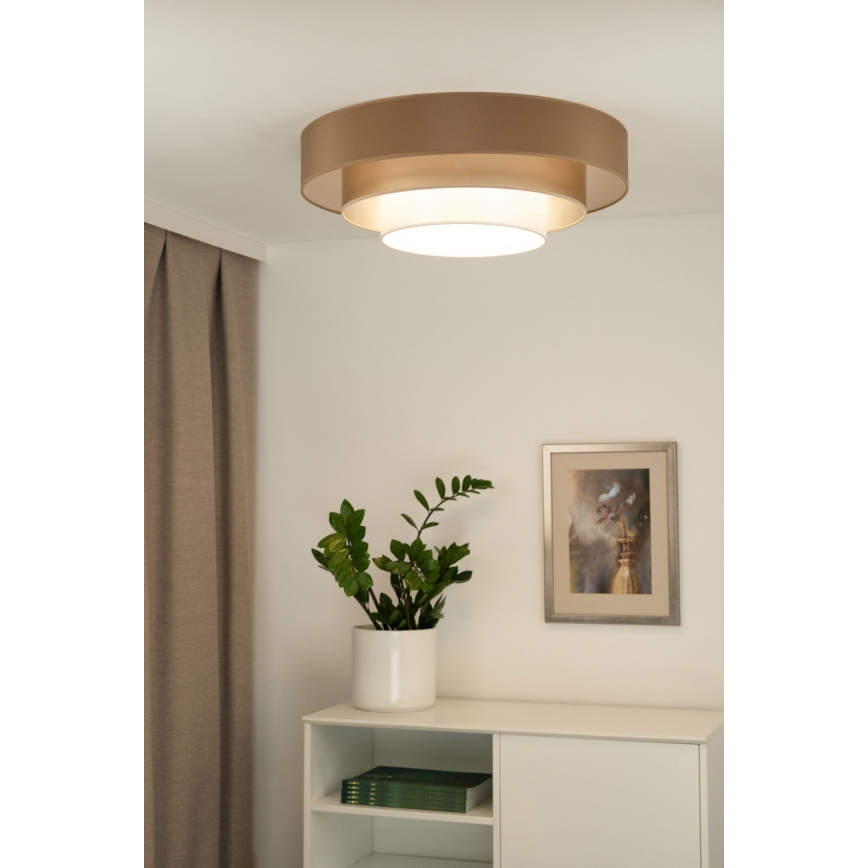 Duolla - LED Plafonjera LUNETA LED/26W/230V pr. 60 cm 4000K braon/zlatna/bela