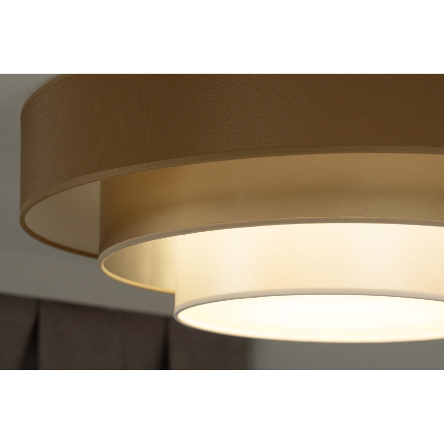Duolla - LED Plafonjera LUNETA LED/26W/230V pr. 60 cm 4000K braon/zlatna/bela