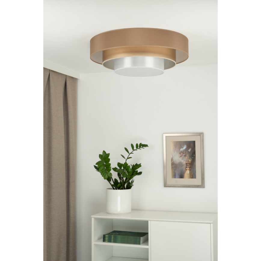 Duolla - LED Plafonjera LUNETA LED/26W/230V pr. 60 cm 4000K braon/zlatna/bela