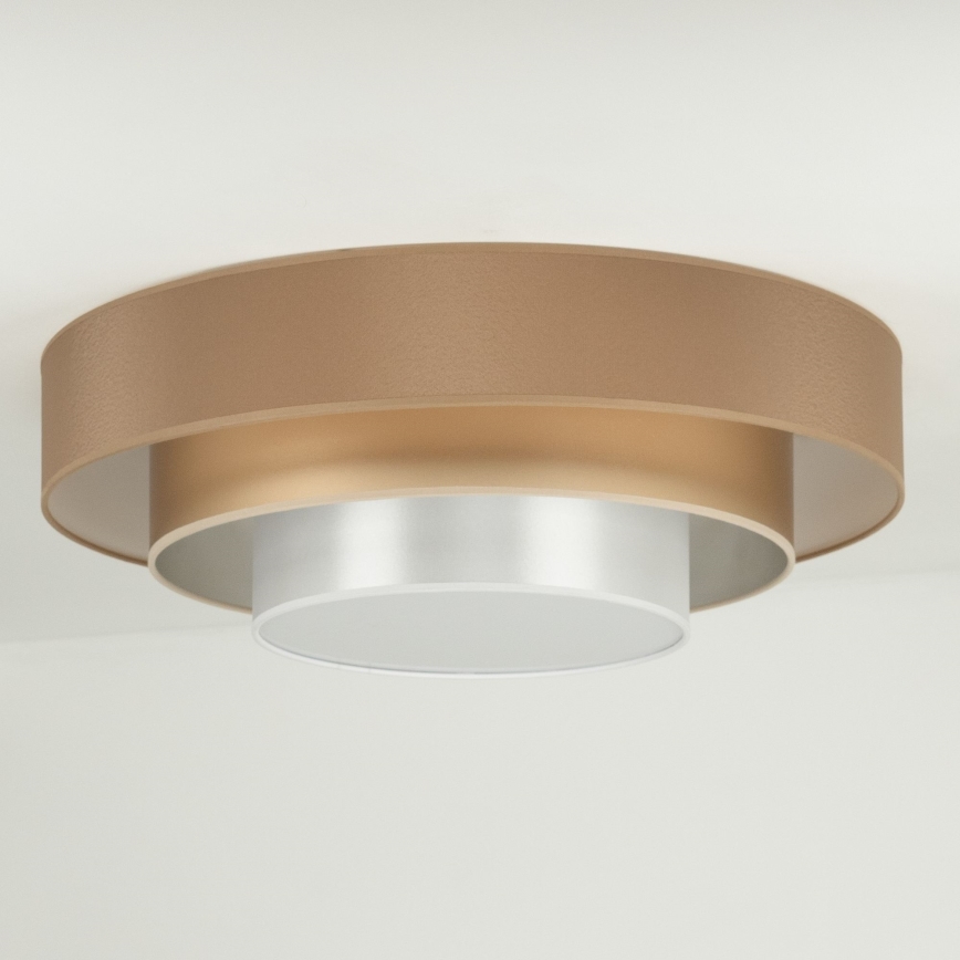 Duolla - LED Plafonjera LUNETA LED/26W/230V pr. 60 cm 4000K braon/zlatna/bela
