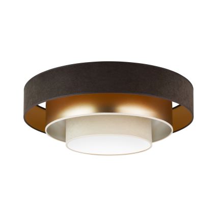 Duolla - LED Plafonjera LUNETA LED/26W/230V pr. 60 cm 4000K braon/zlatna/kremasta