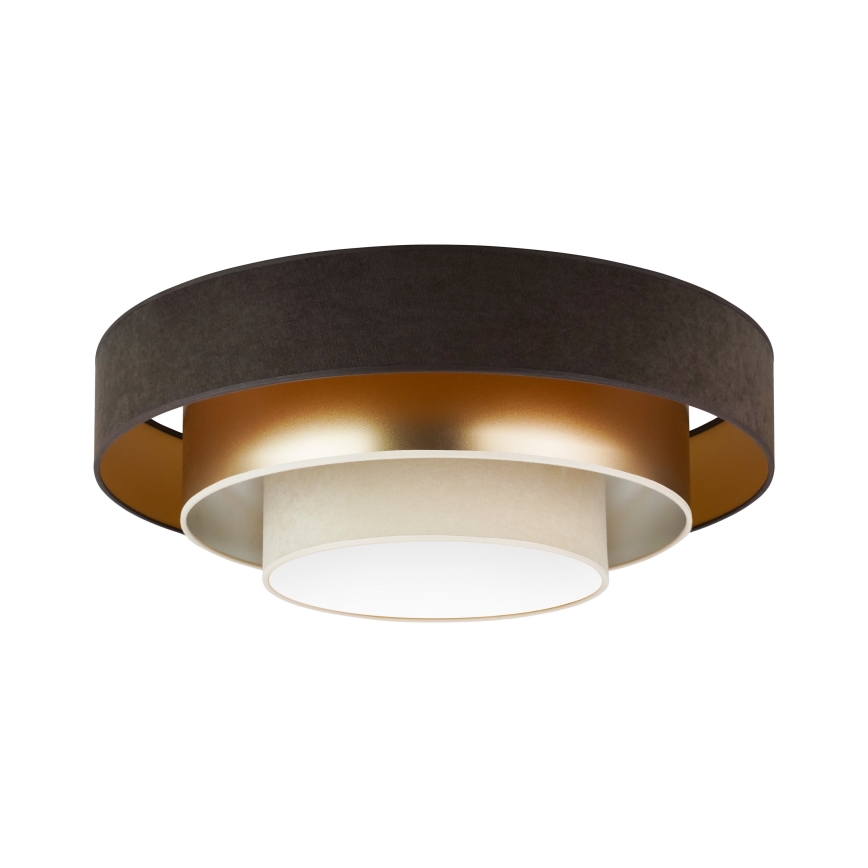 Duolla - LED Plafonjera LUNETA LED/26W/230V pr. 60 cm 4000K braon/zlatna/kremasta