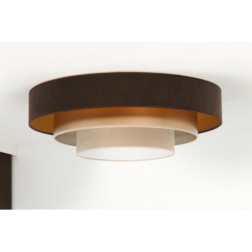 Duolla - LED Plafonjera LUNETA LED/26W/230V pr. 60 cm 4000K braon/zlatna/kremasta