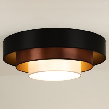 Duolla - LED Plafonjera LUNETA LED/26W/230V pr. 60 cm 4000K crno/bakrena/bela