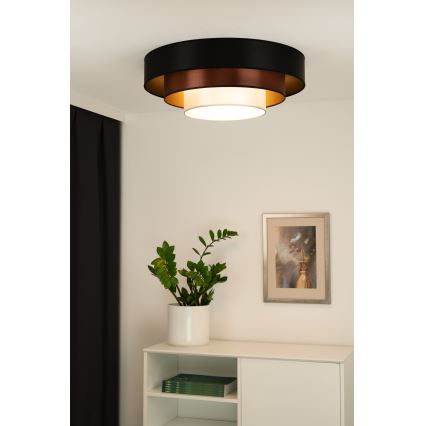 Duolla - LED Plafonjera LUNETA LED/26W/230V pr. 60 cm 4000K crno/bakrena/bela