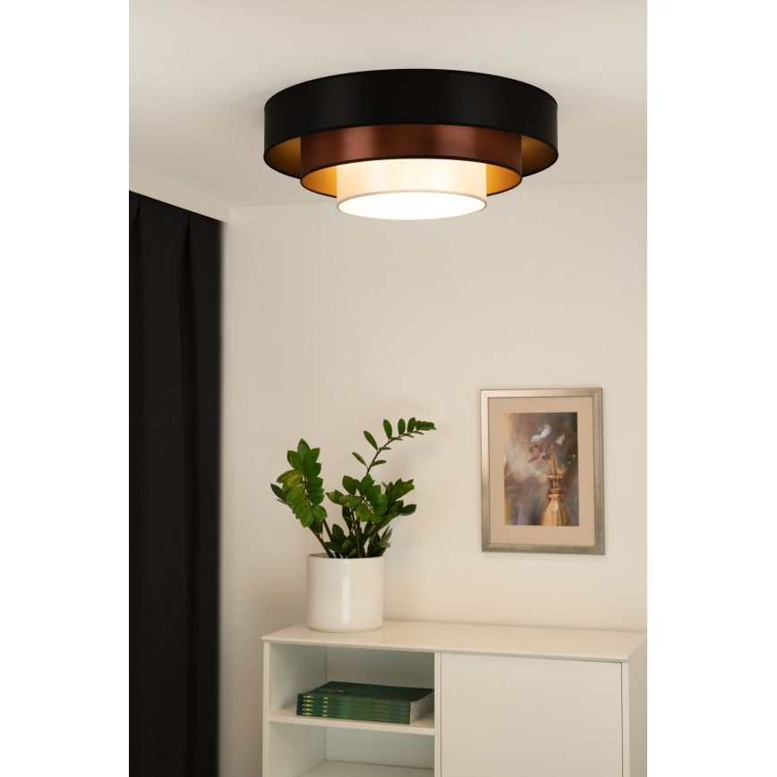 Duolla - LED Plafonjera LUNETA LED/26W/230V pr. 60 cm 4000K crno/bakrena/bela