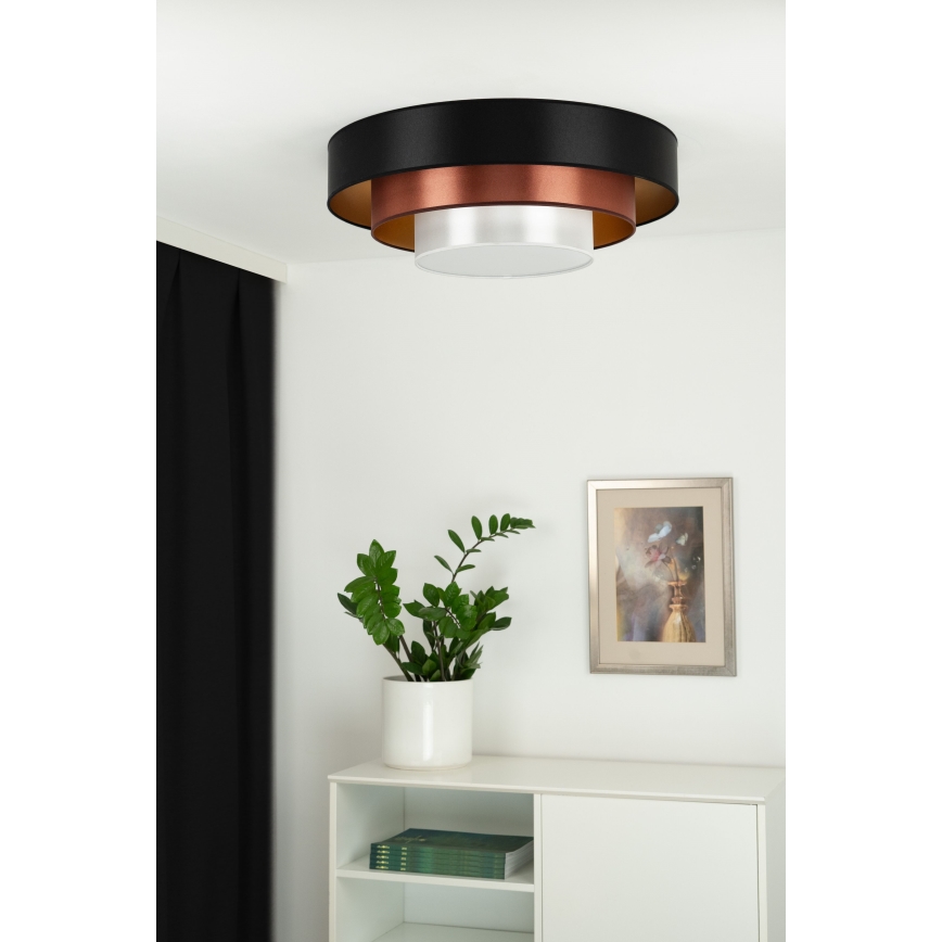 Duolla - LED Plafonjera LUNETA LED/26W/230V pr. 60 cm 4000K crno/bakrena/bela
