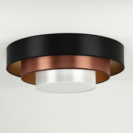 Duolla - LED Plafonjera LUNETA LED/26W/230V pr. 60 cm 4000K crno/bakrena/bela