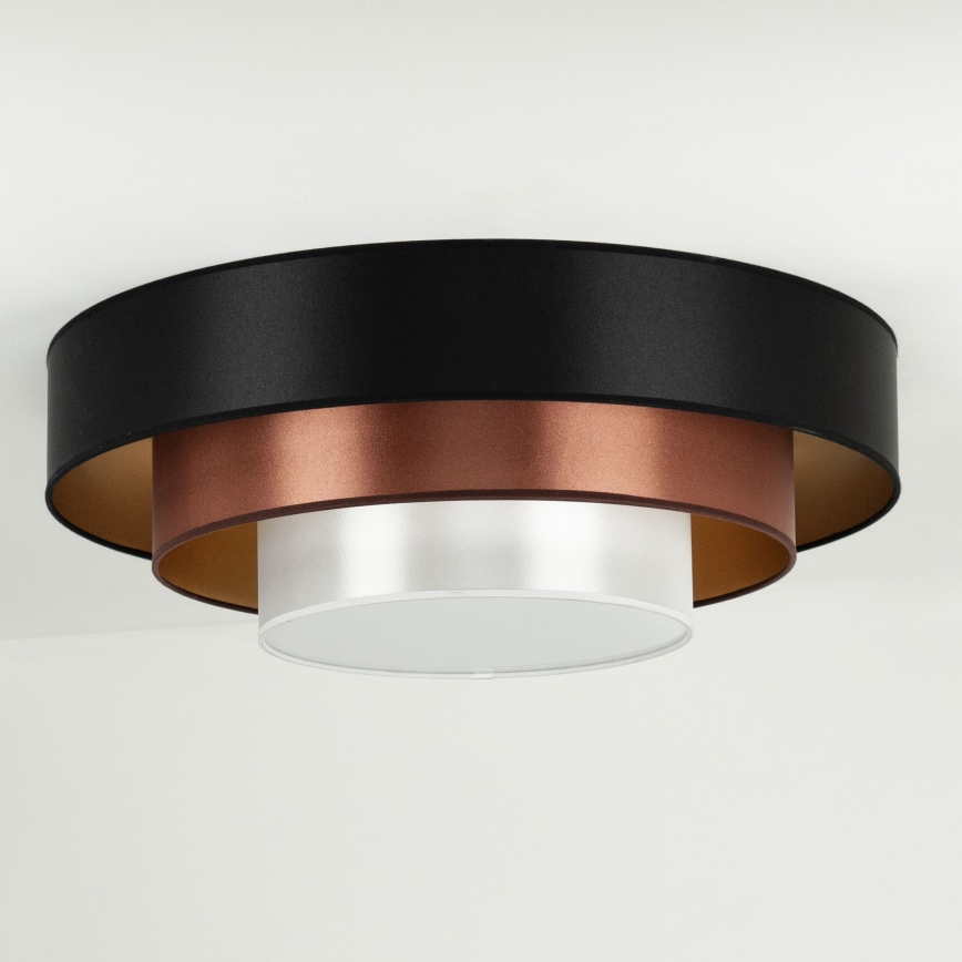 Duolla - LED Plafonjera LUNETA LED/26W/230V pr. 60 cm 4000K crno/bakrena/bela