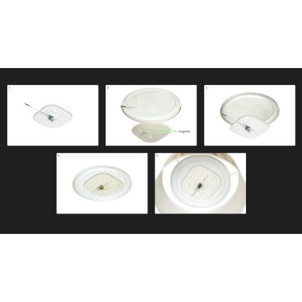 Duolla - LED Plafonjera LUNETA LED/26W/230V pr. 60 cm 4000K crno/bakrena/bela