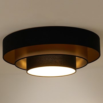 Duolla - LED Plafonjera LUNETA LED/26W/230V pr. 60 cm 4000K crno/zlatna