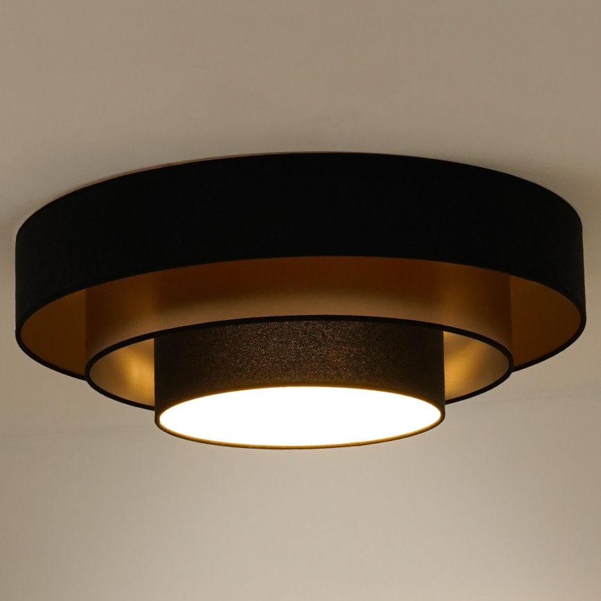 Duolla - LED Plafonjera LUNETA LED/26W/230V pr. 60 cm 4000K crno/zlatna