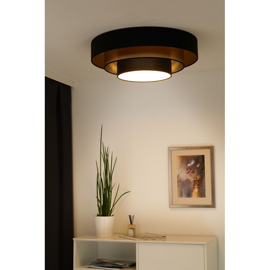 Duolla - LED Plafonjera LUNETA LED/26W/230V pr. 60 cm 4000K crno/zlatna